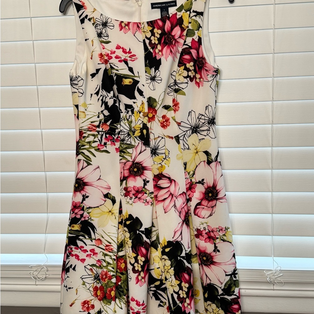 American Living Pink and Red Sleeveless Sundress Midi
